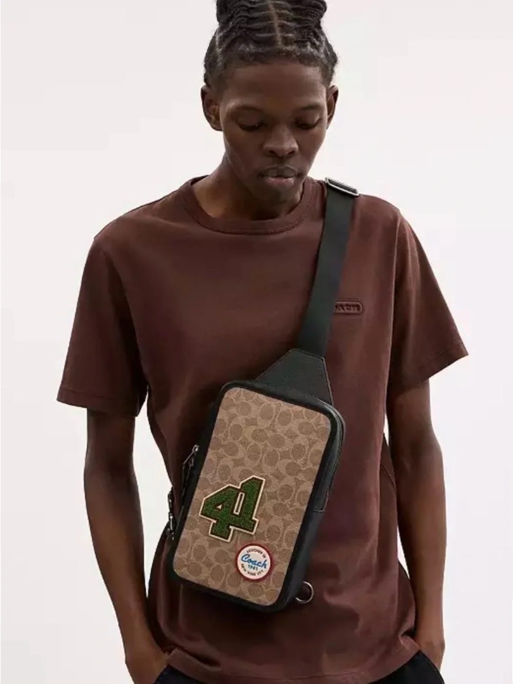 Coach Sullivan Brown Signature Canvas Crossbody Sling Bag NWT